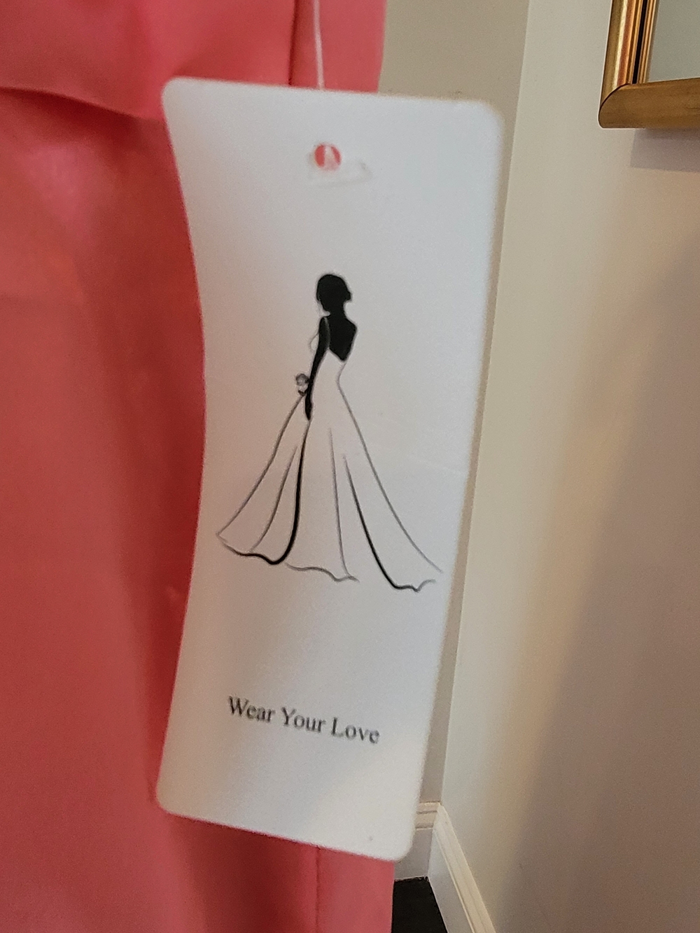 NWT WEAR YOUR LOVE Coral Satin Corseted Formal Gown High Slit Size 22 - Picture 4 of 16